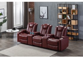 901-组合-Z-酒红-3人+茶几